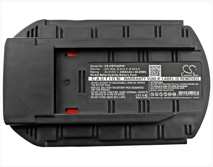 Аккумулятор Cameron Sino 2000 мач для HILTI SFL 24 TE 2-A UH 240-A WSC 55-A24 6 5 WSR 650-A WSW 24V B24 B 24/2.0 24/3.0 |