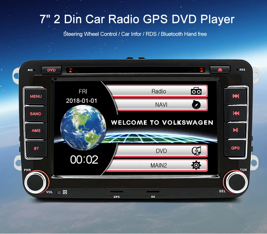 Junsun 2 din " автомобильный DVD Радио мультимедийный плеер авторадио для VW Golf 5 Passat b6 SEAT leon Tiguan Polo Skoda Octavia