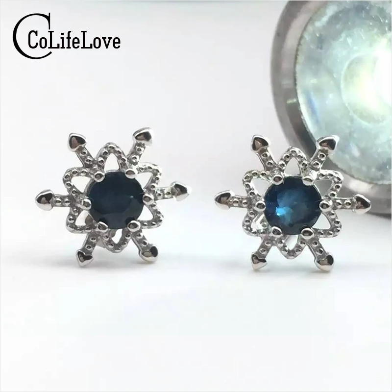 Симпатичные серьги гвоздики в виде снежинки 5 мм круглые натуральные бриллианты