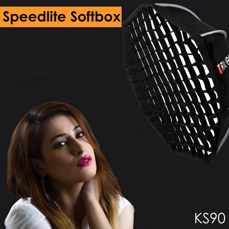 Triopo 90 см Speedlite софтбокс портативный w/Сотовая Сетка Открытый восьмиугольник зонтик вспышка софтбокс для Canon Nikon sony Godox