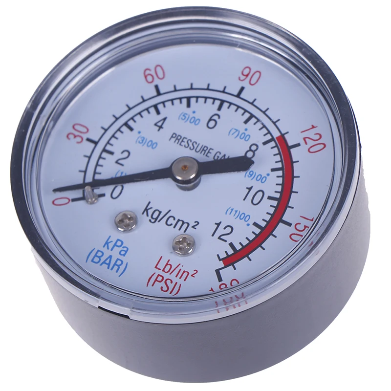 

New Plastic Shell Bar Air Pressure Gauge 13mm 1/4 Bsp Thread 0 ~ 180 PSI 0 ~ 12Bar Double Scale For Air Compressor