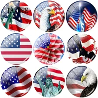 tafree fashion new america flag 25mm diy glass cabochon flat back resin cabochons cameo for american men women gift
