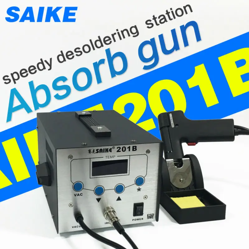 

SAIKE 201B всасывающий оловянный пистолет, станция для распайки, Электрический вакуумный насос для распайки, вакуумный впитывающий инструмент ...
