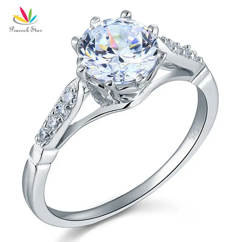 

Peacock Star 2 Carat Round Cut Ring Solid 925 Sterling Silver Wedding Anniversary Engagement CFR8098