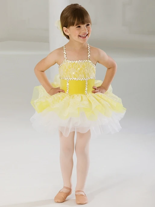 

Ballet dance dress Girls ballet dance skirt Stage performance dance dress Pompon skirt M-0675