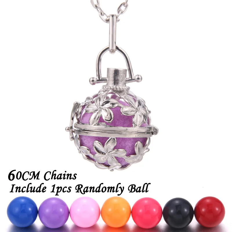 New Aromatherapy lockets Vintage silver Perfume Diffuser necklaces Aroma Essential Oils Pendant Necklace Pregnant woman necklace - Окраска металла: 7