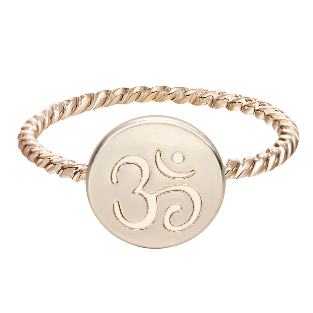 Kinitial OM кольцо с символом на палец для женщин и мужчин ювелирные изделия