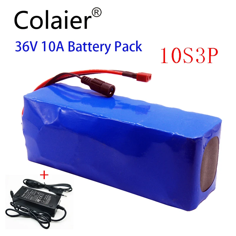 

Colaier 36V 10Ah 10S3P 18650 Rechargeable battery pack ,modified Bicycles,electric vehicle 36V Protection PCB+42V 2A Charger