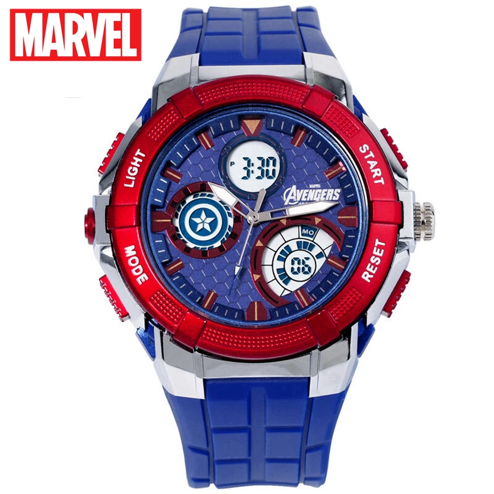 Disney Marvel Мстители мужские спортивные часы студенческие многофункциональные
