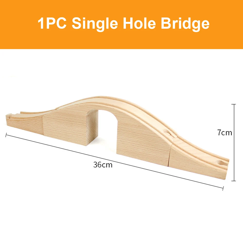 single hole bridge Деревянный поезд трек железнодорожный мост аксессуары различные трек компонент Обучающие игрушки туннель крест мост конкурентоспособный для Томаса - Цвет: single hole bridge