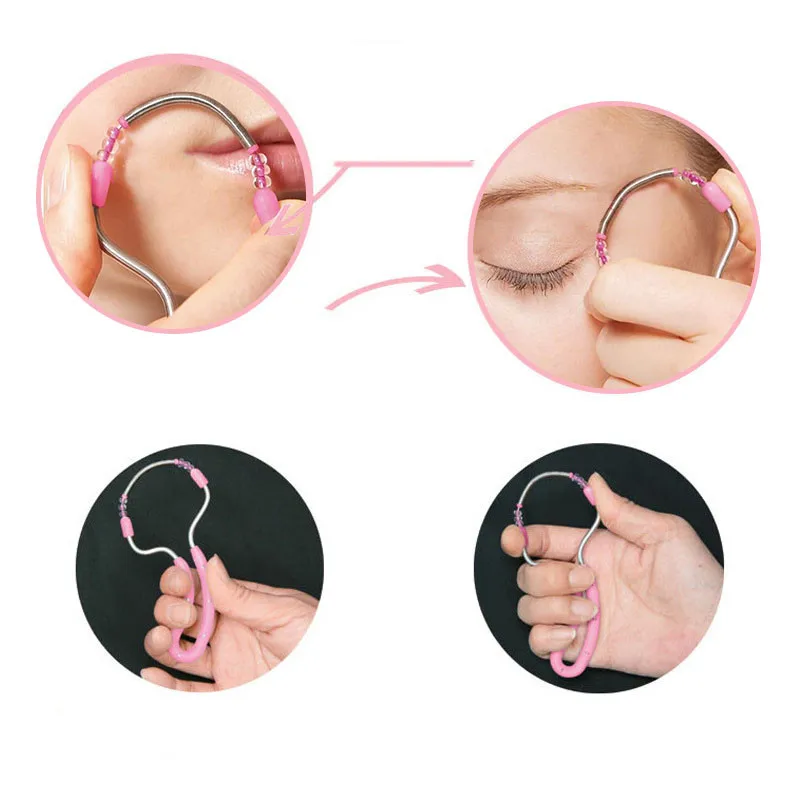 Ручка для удаления волос на лице пружинный эпилятор бритва резьбы инструмент