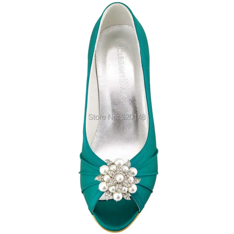 Женская свадебная обувь цвета морской волны открытый носок туфли на высоком