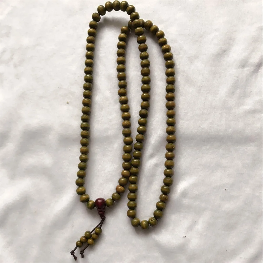 2017 буддийское 8 мм 108 натуральное зеленое сандаловое дерево Молитва Malas модное