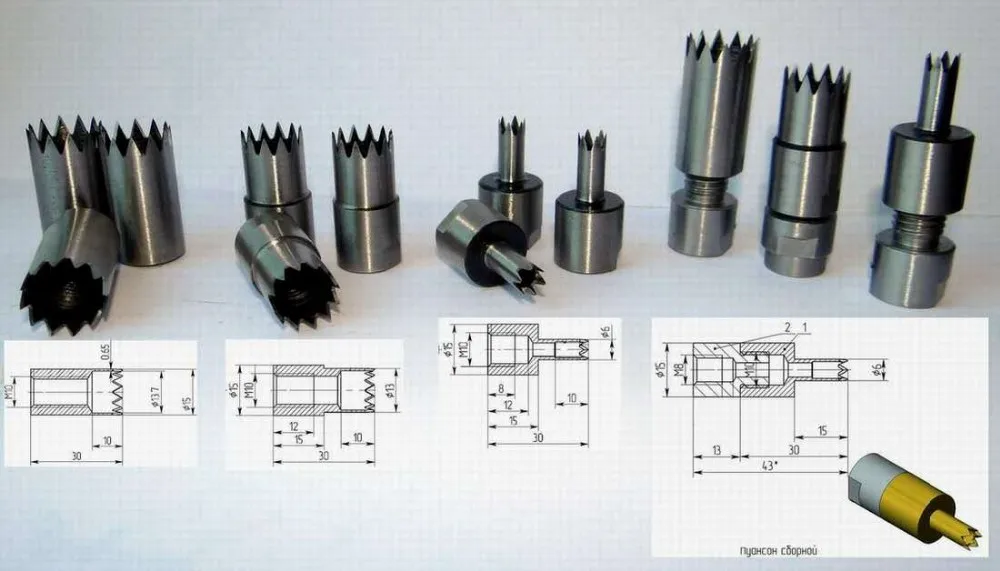 Зубчатая Dia1-10mm круглая дыропробивная машина дырокол для пластиковых пакетов
