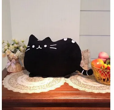 Новинка плюшевая черная Милая кошачья игрушка с большим лицом земля ленивый кот