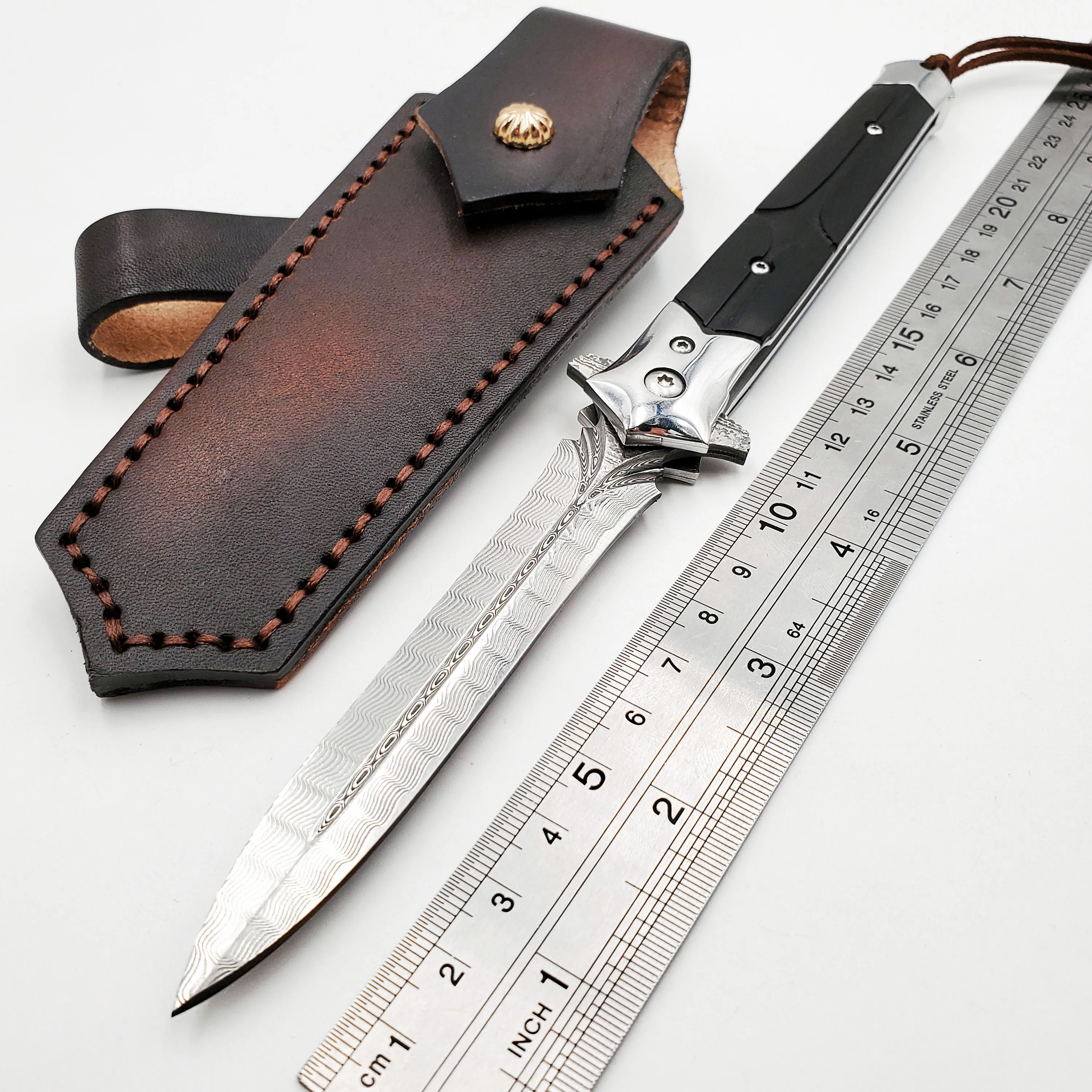 Коллектор Аквамен дамасский складной нож Ebony Ручка тактические карманные ножи