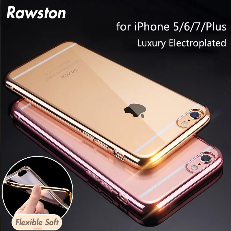 Роскошное Гальванопокрытие, хромированный Прозрачный чехол для iPhone XS MAX XR 8 7 6s 6 Plus 5S SE, прозрачный позолоченный чехол