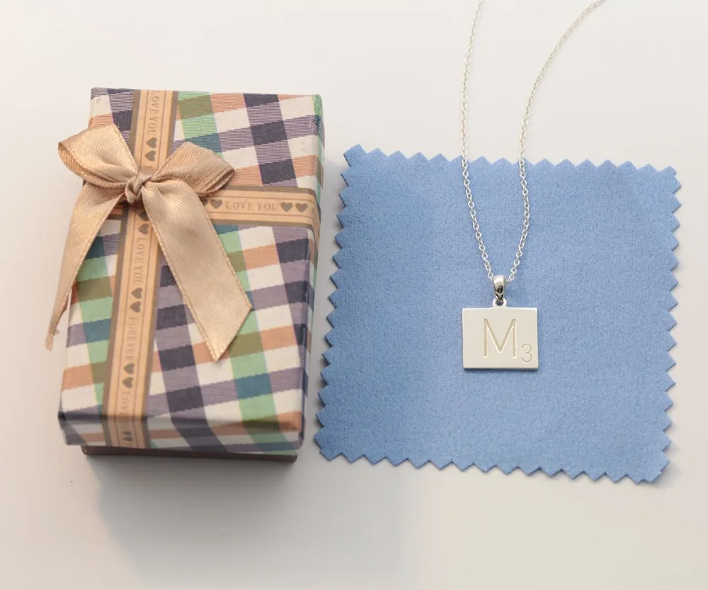 Ожерелье из серебра 925 пробы с 1 буквой на заказ первоначальным номером