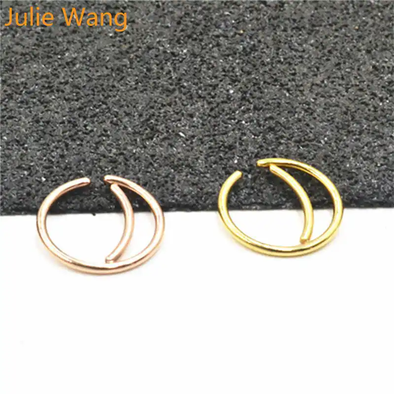 Julie Wang 4 шт. 8 мм кольцо для носа из нержавеющей стали 4 цвета носовые кольца с ложным пирсингом обруч для перегородки Пирсинг клип панк женские украшения для тела