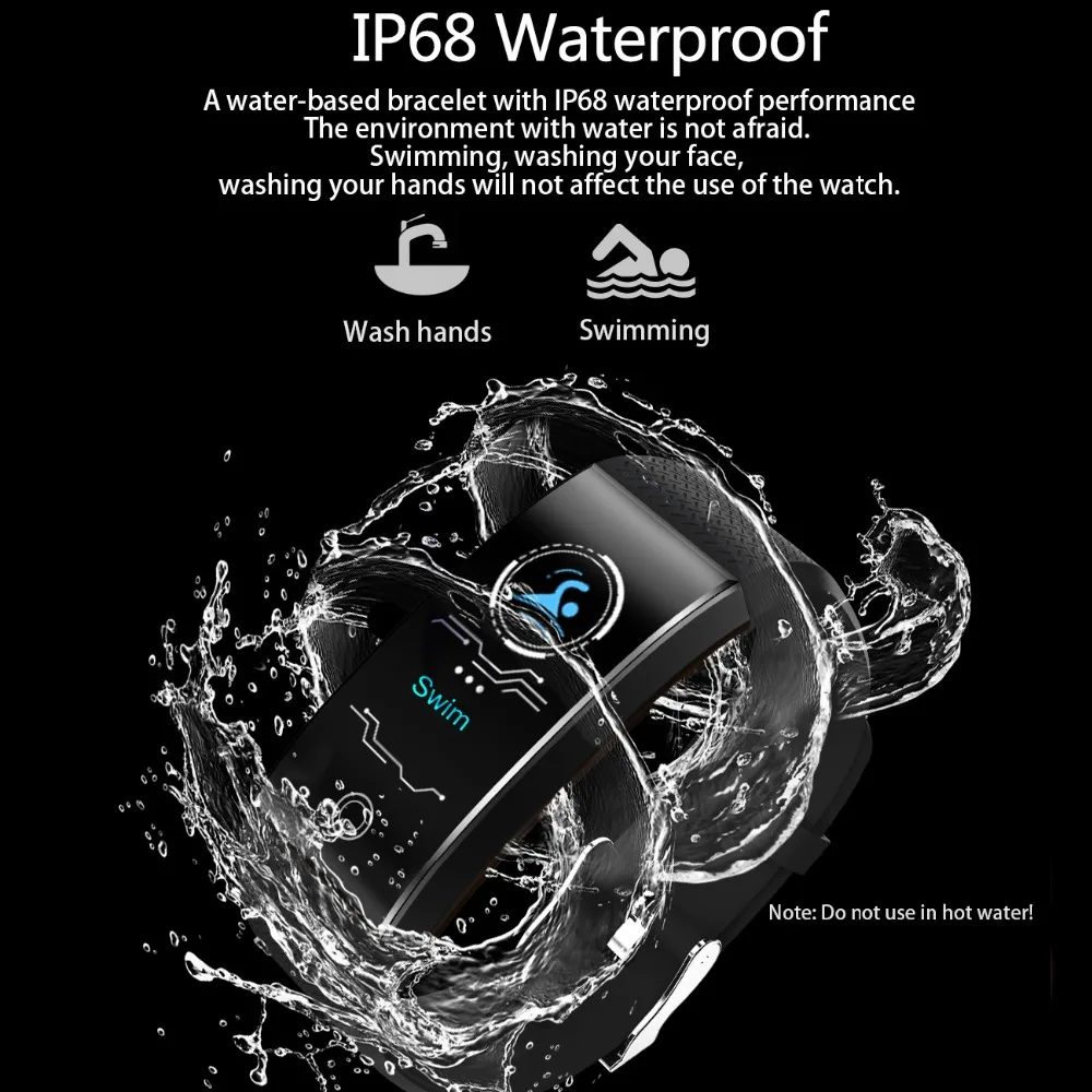 Fitness Smart Bracelet Color-screen IP68 Waterproof blood pressure Oxygen Monitor sport Heart Rate band Pk mi 3+Box | Электроника