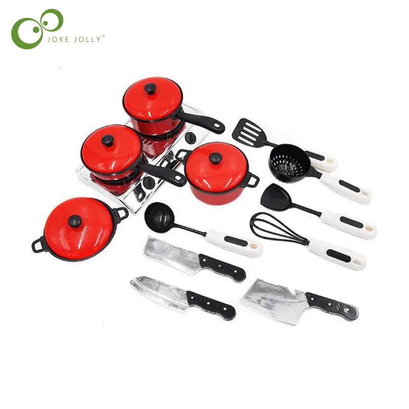 13 шт./лот красная имитация кухни игрушка для готовки детские развивающие игрушки