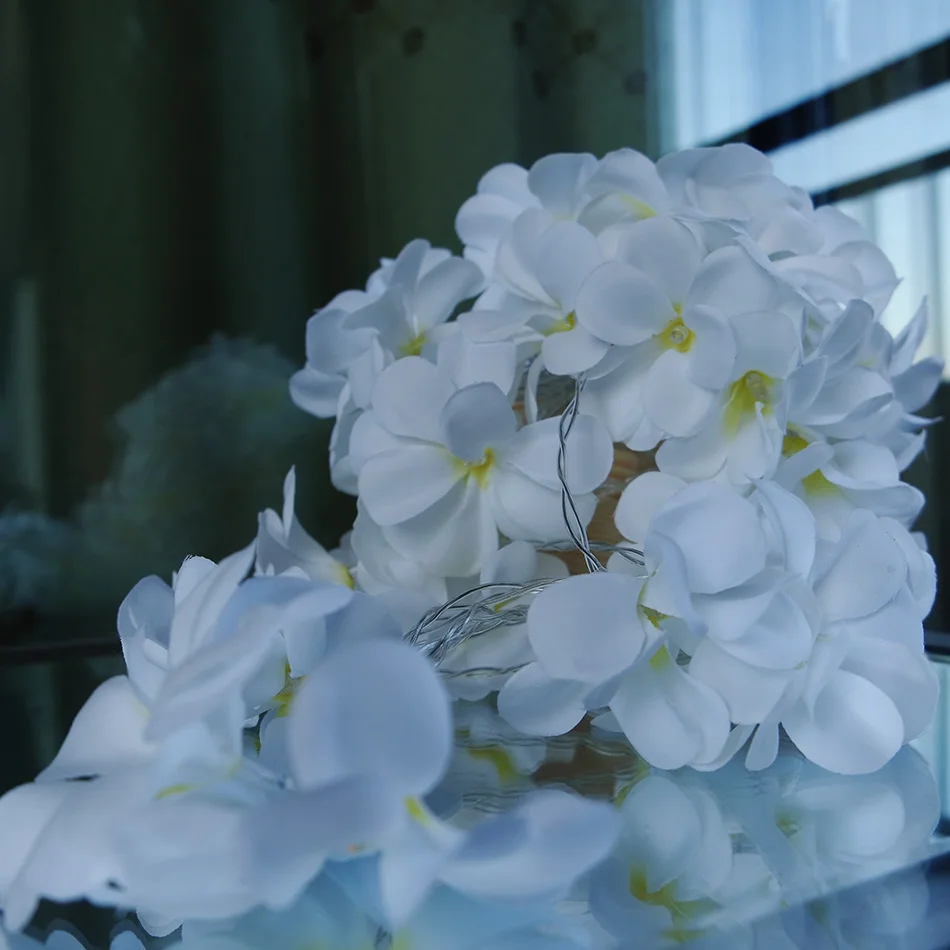 Креативный светодиодный гирлянда frangipani DIY, AA батарея, цветочное праздничное освещение, вечерние гирлянды, украшения для спальни
