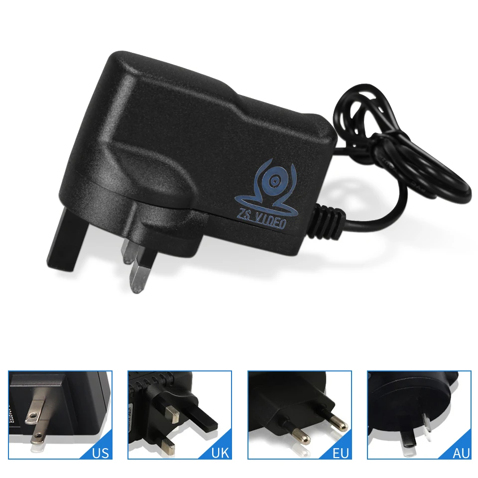 ZSVEDIO адаптер питания US/EU/UK/AU CCTV система AC 100 ~ 240V 50/60Hz вход в DC 12V 2A 2000MA выход для IP