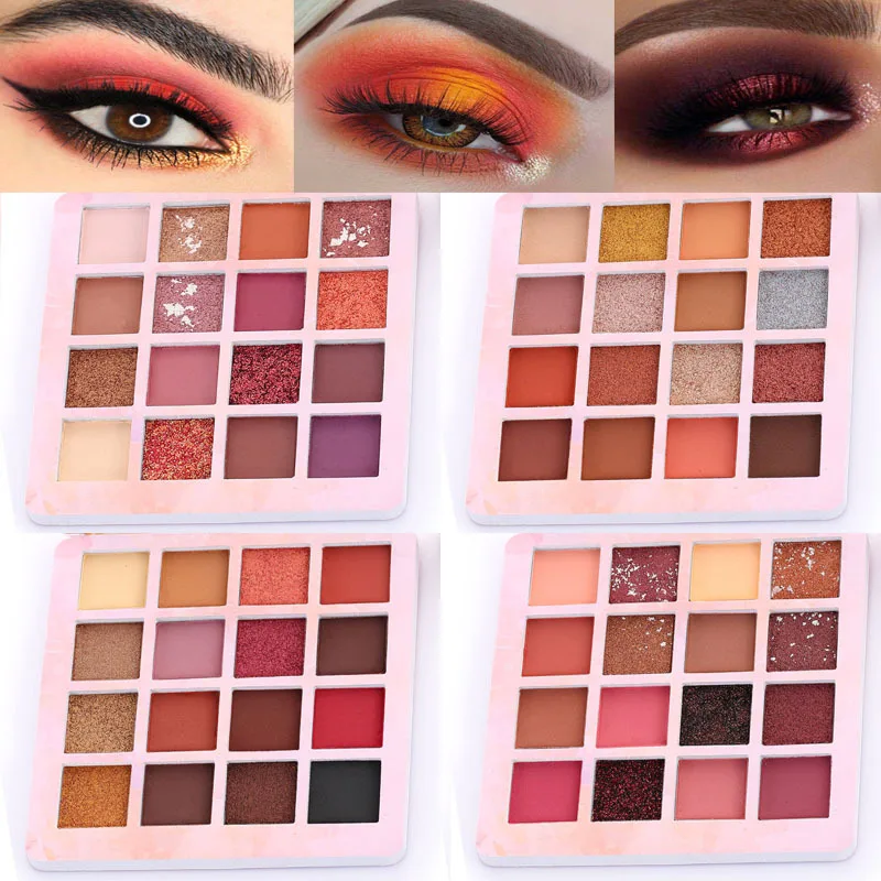 16 видов цветов Профессиональный мерцающий матовый Тени для век Палитра