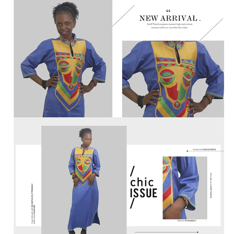 MD африканские платья для женщин размера плюс женское платье с вощеной вышивкой