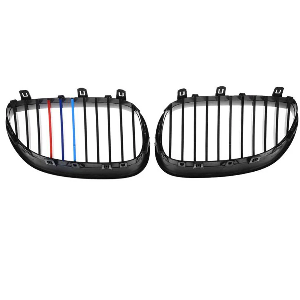 Replacement for BMW Car E60 E61 2003-2010 M5 525i 528i 530i Glossy Black M-Color Kidney Front Bumper Grill Grille | Автомобили и
