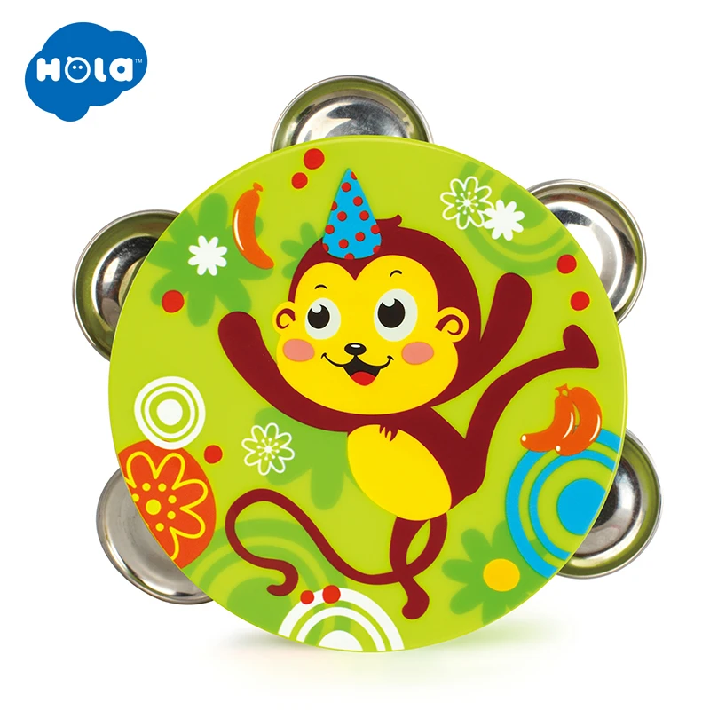 HOLA TOYS 3102B детский музыкальный барабанный бубен Обучающие Игрушки для раннего