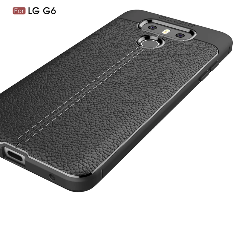 Для LG G6 чехол силиконовый роскошный кожаный с текстурой личи из искусственной