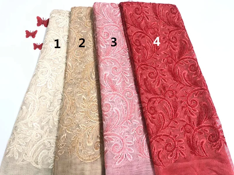 

embroidered tulle lace fabric SYJ-1510 high quality french net lace fabric