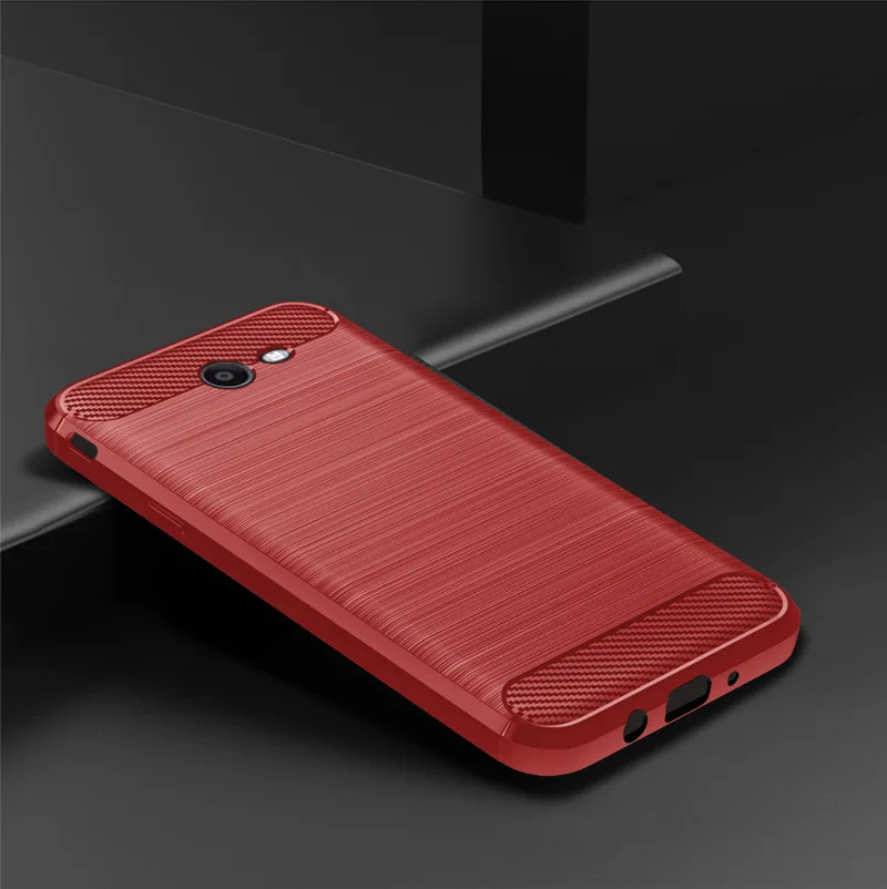 Чехол для samsung Galaxy Wide2 силиконовый чехол ТПУ углерода Halo чехол для samsung Galaxy шириной 2 J7V J7 Perx/небо Pro J727/J727S - Цвет: Красный