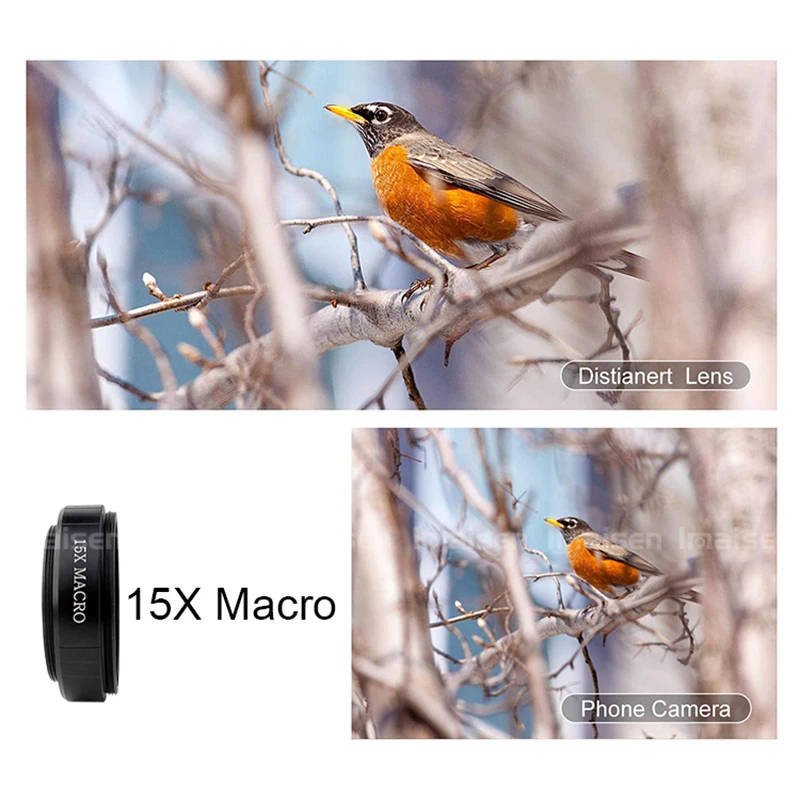 HD Professional 2 IN 1 Camera Lens Wide Angle + Macro For Mobile Phone | Мобильные телефоны и аксессуары