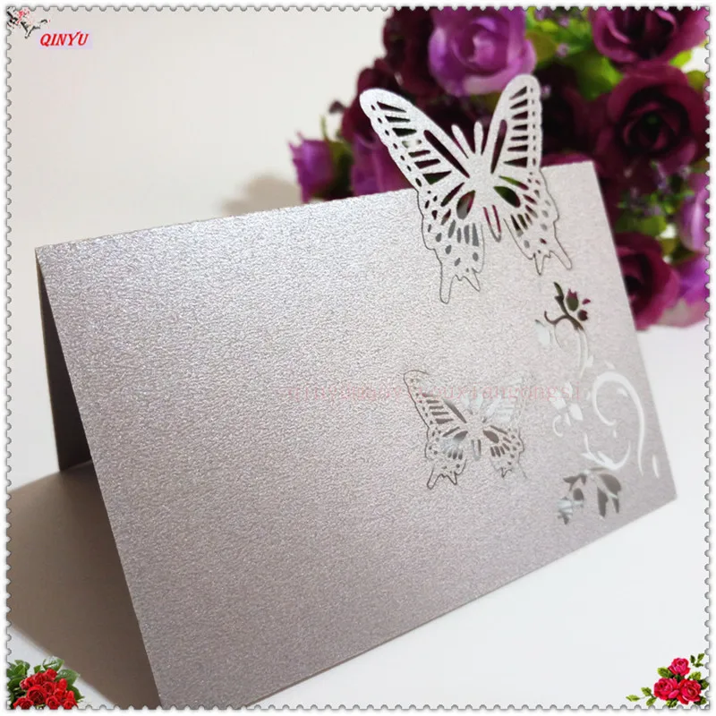 50 шт. винтажный номер название сиденья карта стол Бабочка для приёма свадьба день