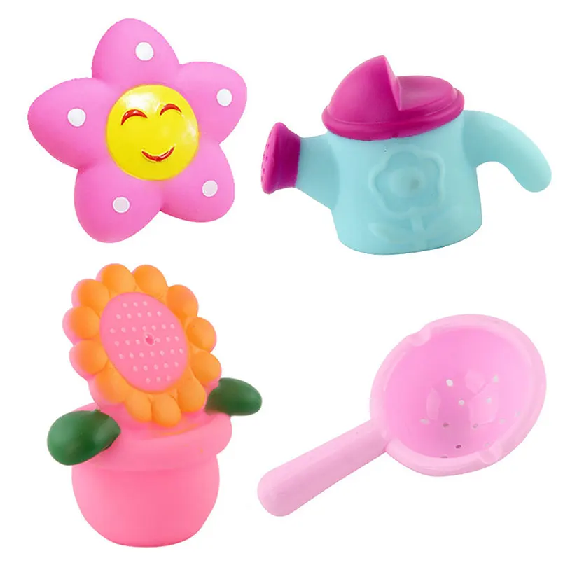 Забавный набор из 4 /5 штук модель животного распылитель игрушка для воды летняя