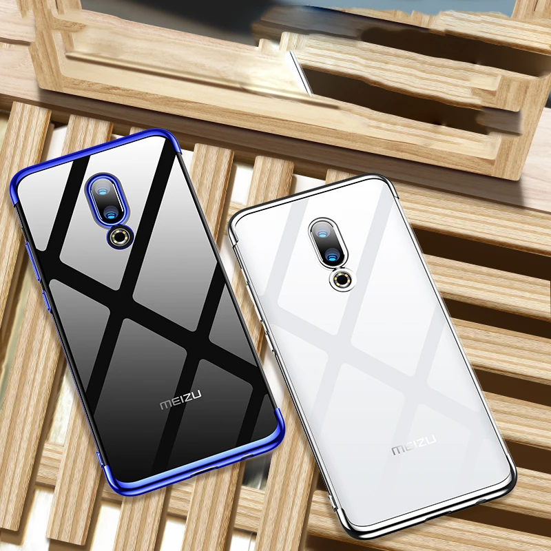 16 16X чехол из ТПУ с металлическим покрытием для Meizu 16th Plus мягкий прозрачный Meizu16
