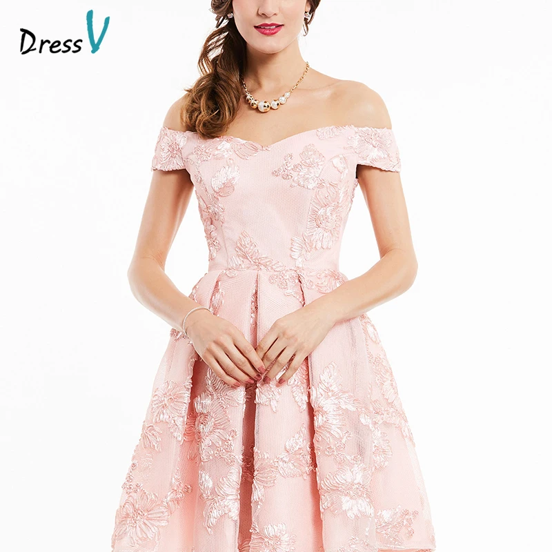 Коктейльное платье Dressv темно синее черное кружевное с плеча элегантное