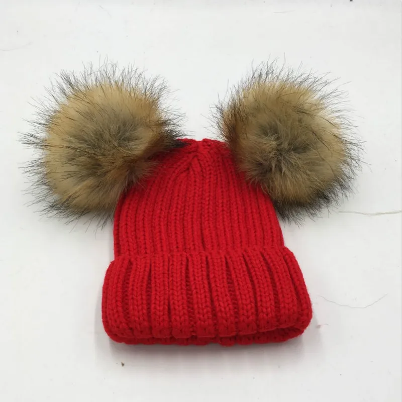 Который в душе двойной помпон из искусственного меха теплая зимняя семейная