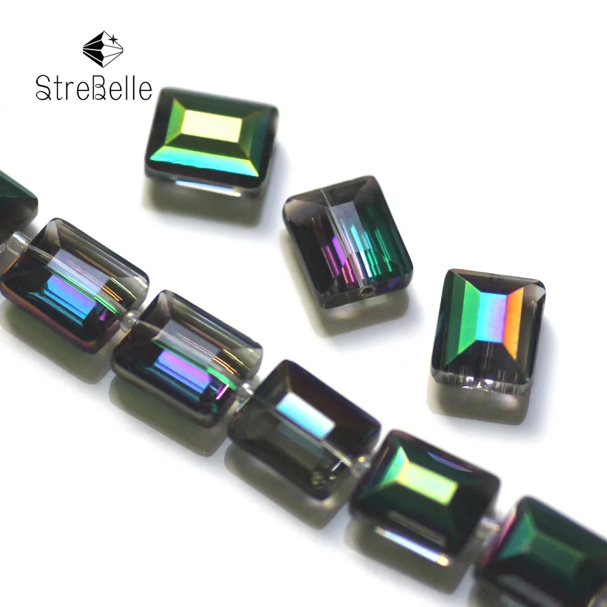 2020 новые однолицевые зеленые Кристальные стеклянные бусины квадратной формы DIY
