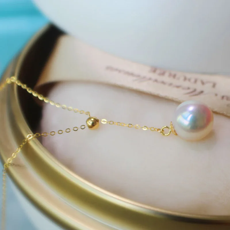 Sinya трендовая многофункциональная Подвеска 18k Au750 золотое ожерелье с натуральным жемчугом для женщин девушек lover Y Стиль Регулируемая цепь
