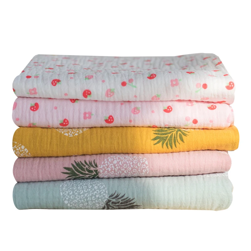 Чистый хлопок двойная Марля хлопчатобумажная пенька ткань детская одежда морщин