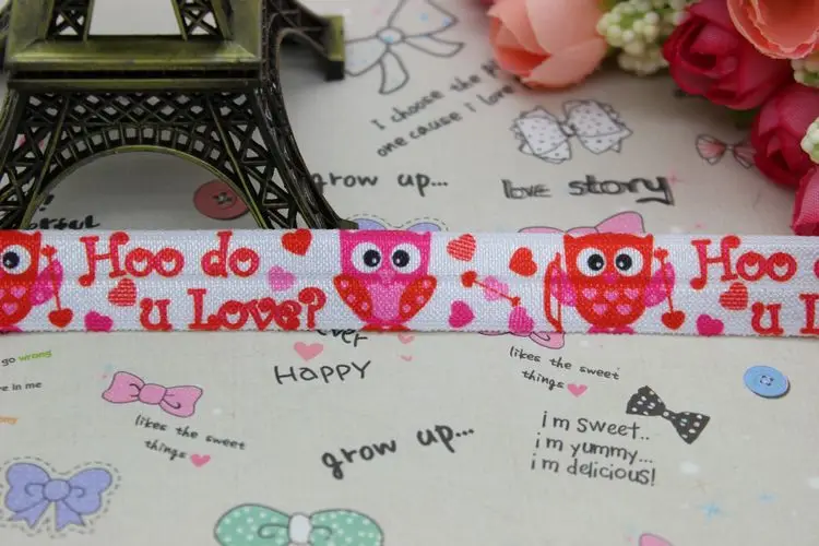 5/8 дюймов бесплатная доставка эластичная лента для волос с изображением совы