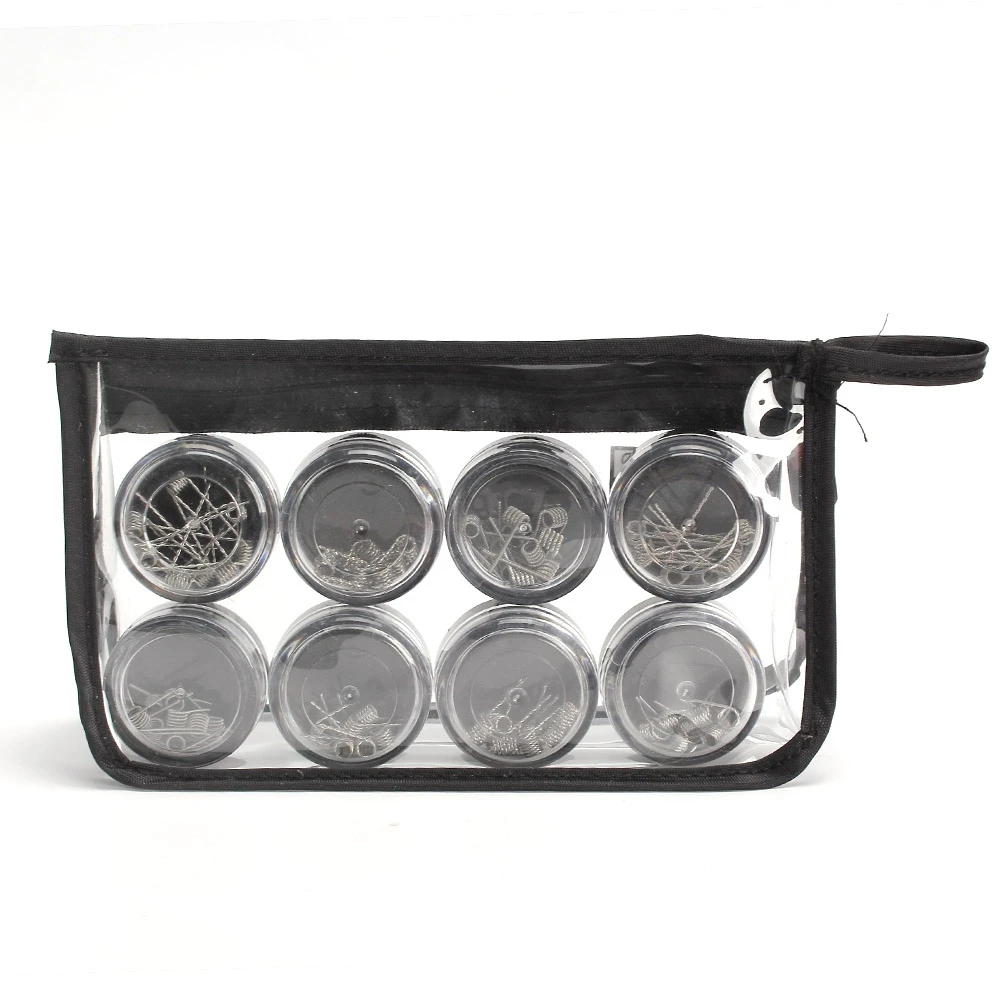 

5Bags Coil Father 8 in 1 Coils Kit Fused Clapton Tiger Flat Twisted Hive Quad AIO Coils Pack 80pcs & Eliquid Proof Vape Bag