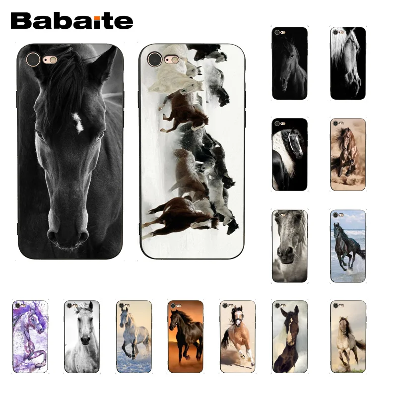 

Horse Animal Running Printed Phone Case for iphone 11 12 Pro Max 8 7 6 6S Plus X XS MAX 5 5S SE XR 12mini