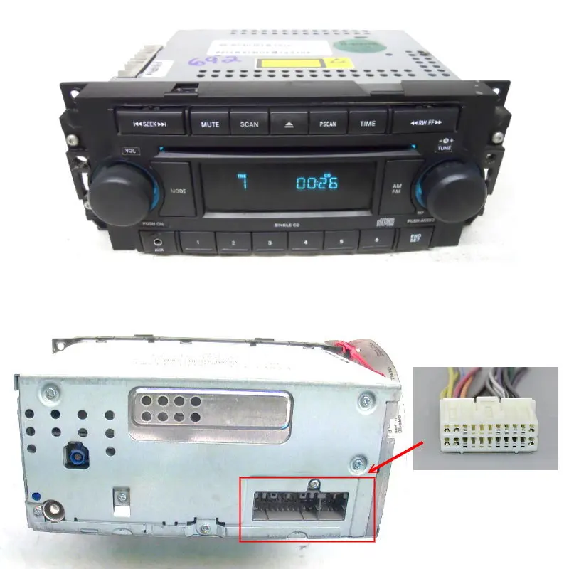 Автомобильный CD DVD-плеер штепсельная вилка с проводом питания для Chrysler 2002-2007