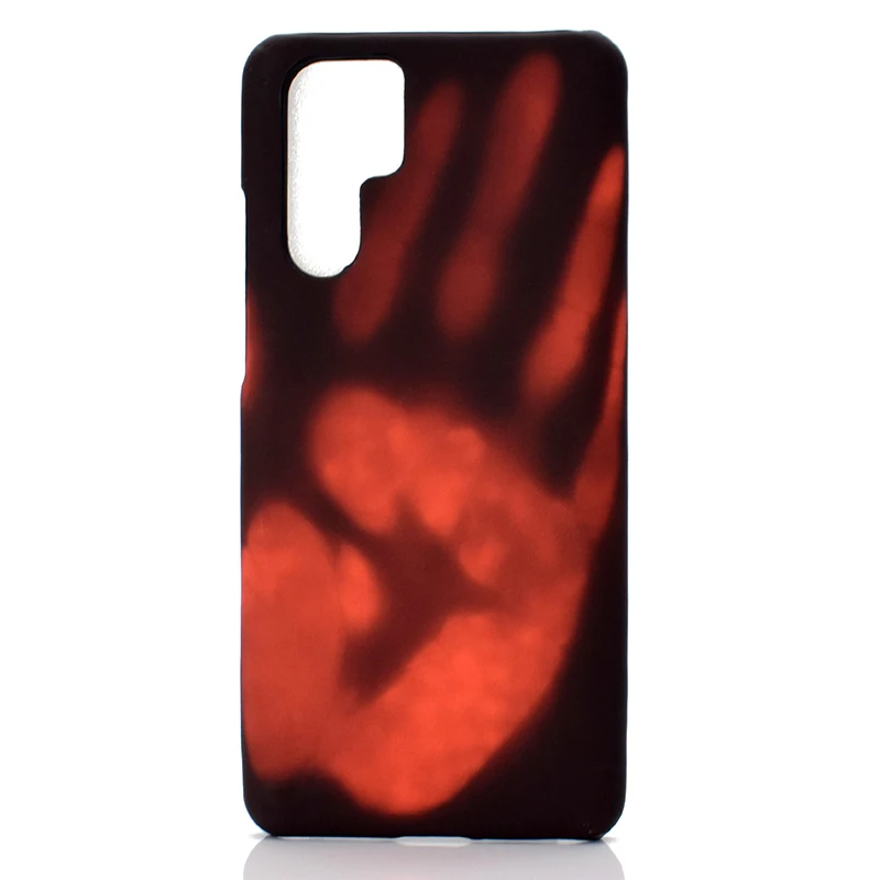 Black-Red Чехол для Oneplus 7 Pro 6 с термосенсором для Xiaomi mi 9 9se Red mi 7, жесткий термочувствительный чехол для телефона huawei P30 Pro P30 Lite - Цвет: Black-Red