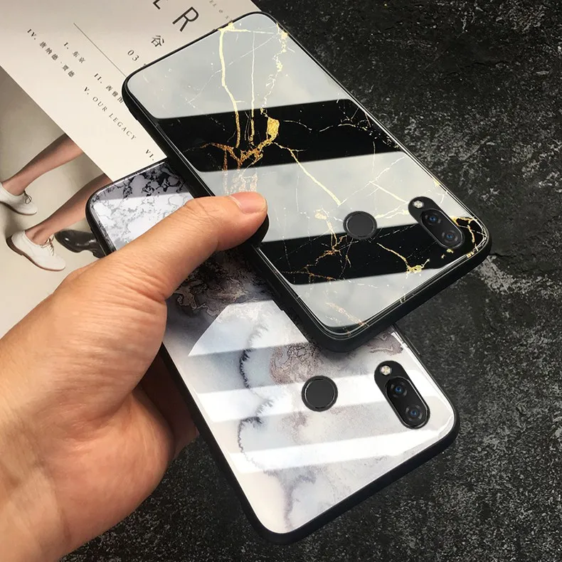 Marble Tempered Glass Case for OPPO A33 Neo 7 A37 A77 K1 Find X R9 R9Plus R9s Plus Silicone Edge Phone Cover |