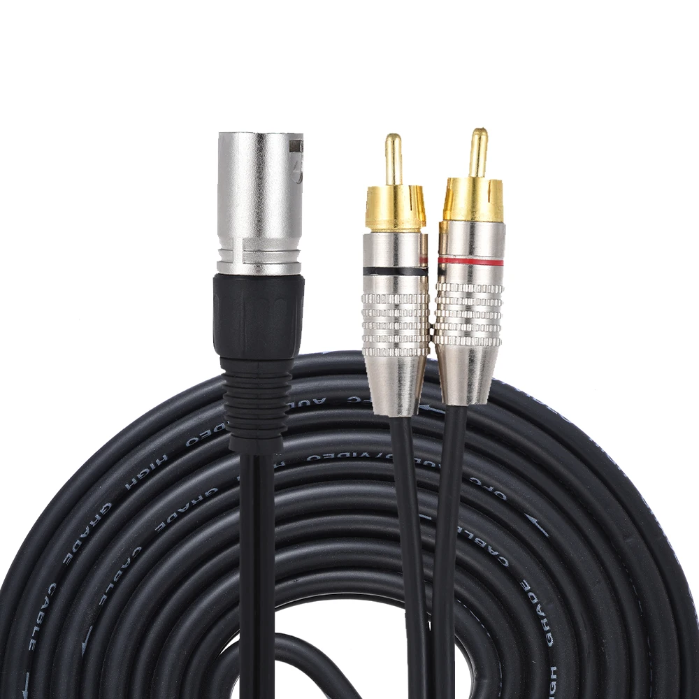 Ammoon 1 XLR штекер 2 RCA стерео аудио кабель Разъем Y разделительный провод шнур (1 5 м/4 9